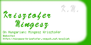 krisztofer mingesz business card